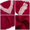 Faux Silk Lace V-neck Short Sleeve Nightgown - Image 5