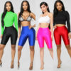 Fitness Sports Workout Stretch Solid Shorts Ative Wear Shorts