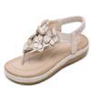 Flat Sandals Flowers Comfy T-Type Bandage Beach Sandals