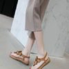 Flat Sandals Flowers Comfy T-Type Bandage Beach Sandals - Image 3