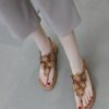Flat Sandals Flowers Comfy T-Type Bandage Beach Sandals - Image 4