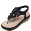 Flat Sandals Flowers Comfy T-Type Bandage Beach Sandals - Image 5