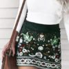 Floral Print Corduroy Embroidered Skirt Bottoms - Image 2