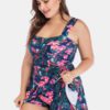 Floral Print Wide Straps Swimdress