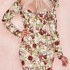 Floral Printed Long Sleeves Midi Dress - Image 3