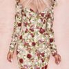 Floral Printed Long Sleeves Midi Dress - Image 4