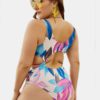 Floral Printed Wide Straps High Waisted Swimwear - Image 3