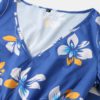 Floral V Neck Waist Tie Long Sleeves Maxi Print Dress - Image 10