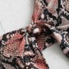 Front Lace-up Snakeskin Print With Thongs Bottom Bikini - Image 3