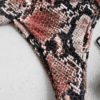 Front Lace-up Snakeskin Print With Thongs Bottom Bikini - Image 4