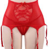 Garter Belt Lace Semi Sheer Sexy Two Piece Lingerie