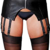 Garter Belts Metal Details Zipper T Back With Stocking