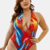 Halter Deep Necklines High Waisted Swimwear