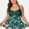 Halter Floral Printed Swimdress With Panties - Image 2