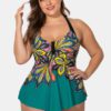 Halter Printed Tops With Shorts Swimdress