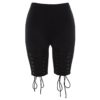 High Elastic Waist Hollow Bandage Shorts - Image 5