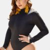 High Neck Long Sleeve Zip Up Swimwear - Image 2