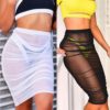 High Waist Plain Beach Cover Up