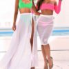 High Waist Plain Beach Cover Up - Image 3