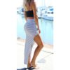 High Waist Striped Irregular Mini Skirt