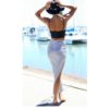High Waist Striped Irregular Mini Skirt - Image 2