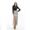 High Waist Striped Irregular Mini Skirt - Image 4