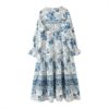 Hollow Out Bow Floral Print Loose Casual Dress - Image 2