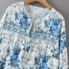 Hollow Out Bow Floral Print Loose Casual Dress - Image 3