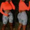 Hot Half-Length Stretch Snake Skin Shorts - Image 3
