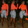 Hot Half-Length Stretch Snake Skin Shorts - Image 2