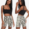 Hot Half-Length Stretch Snake Skin Shorts