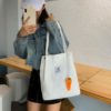 Corduroy Shoulder Shopping Bag Cute Radish Travel Totes - Image 2