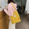 Corduroy Shoulder Shopping Bag Cute Radish Travel Totes - Image 3