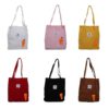 Corduroy Shoulder Shopping Bag Cute Radish Travel Totes