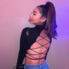 Hot streetwear top sexy backless hollow out Bandage bodycon crop top