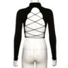 Hot streetwear top sexy backless hollow out Bandage bodycon crop top - Image 11