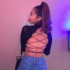 Hot streetwear top sexy backless hollow out Bandage bodycon crop top - Image 3