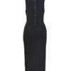 Jewel Neck Pleated Knotted Casual Sleeveless Pencil Bodycon Dress - Image 3
