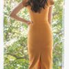 Jewel Neck Sleeveless Split Bodycon Dress - Image 3