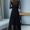 Lace Dresses Jewel Neck Long Sleeves Layered Cut Out Casual Floral Print Dresses - Image 3