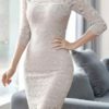 Lace Dresses Stand Collar Half Sleeves Layered Cut Out Sexy Dresses - Image 4