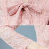 Lace Stand Collar Long Sleeves Layered Lace Up Classic Floral Print Dresses - Image 3