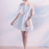 Lace Homecoming Mini Prom Short Sleeve Flowers Beading Party Dresses - Image 6
