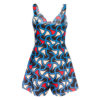 Lace Up Print Floral Casual Short Jumpsuit - Image 8