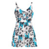 Lace Up Print Floral Casual Short Jumpsuit - Image 13