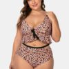 Leopard Printed High Waist Ruffled Bikini