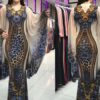 Long Bodycon Dresses Bell Sleeves Leopard Print V Neck Stretch Party Dress - Image 4