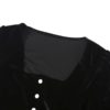 Long Sleeve Lace Velvet Casual Ruffle Button Short Shirt - Image 10