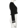 Long Sleeve Lace Velvet Casual Ruffle Button Short Shirt - Image 8