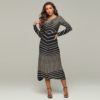 Sexy Stripe Stitching Evening Skinny Dress